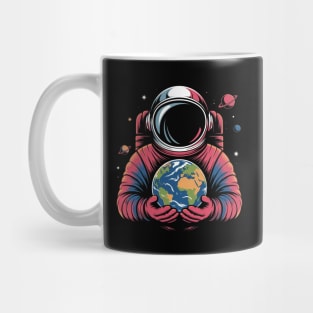 Astronaut Holding Earth Planet Space Galaxy For Earth Day Mug